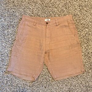 NNO7 Men's Light Brown Flat Front Shorts